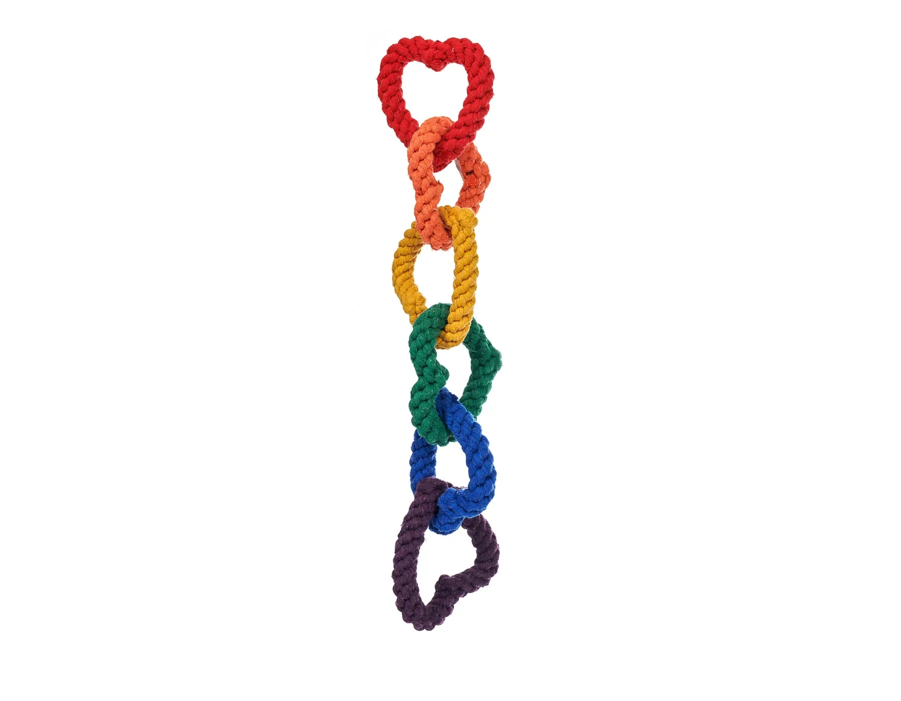 6 Chain Rainbow Heart Rope Dog Toy