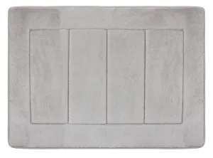 Activated Charcoal Memory Foam Bath Mat in Silver, 17 x 24 in