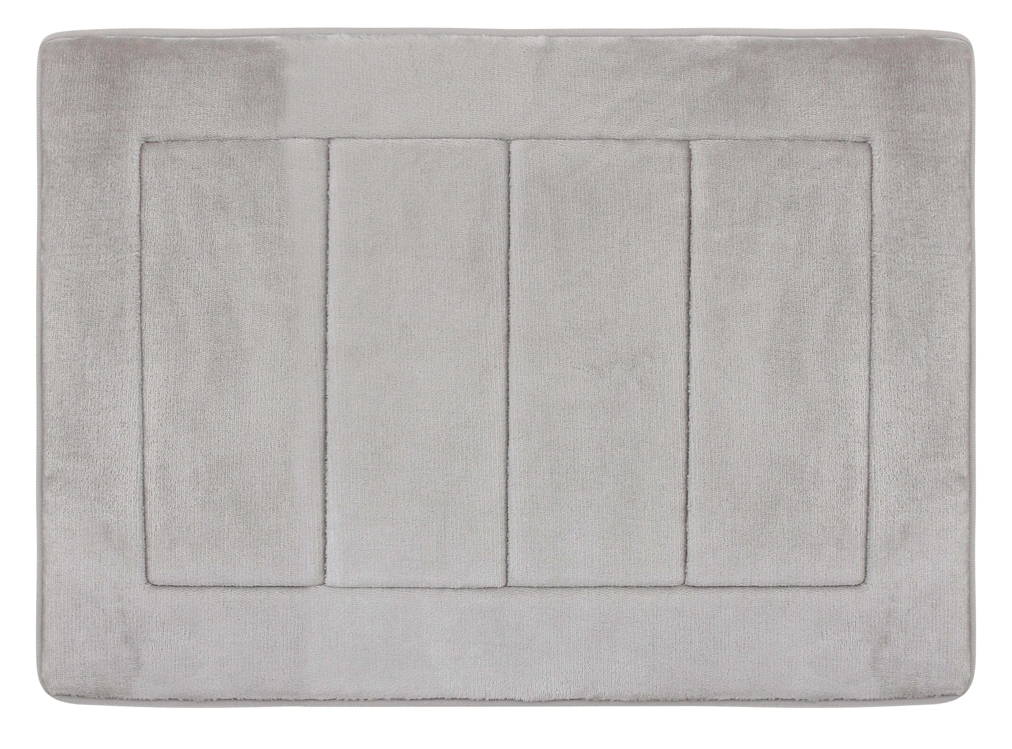 Activated Charcoal Memory Foam Bath Mat in Silver, 17 x 24 in