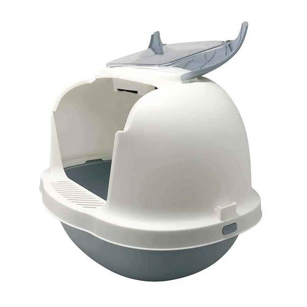 AllPetSolutions Grey Cat Litter Box with Lid