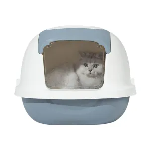 AllPetSolutions Grey Cat Litter Box with Lid