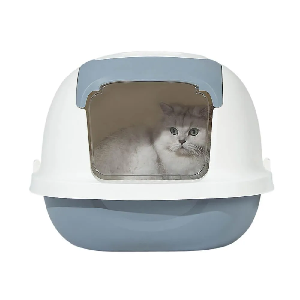 AllPetSolutions Grey Cat Litter Box with Lid