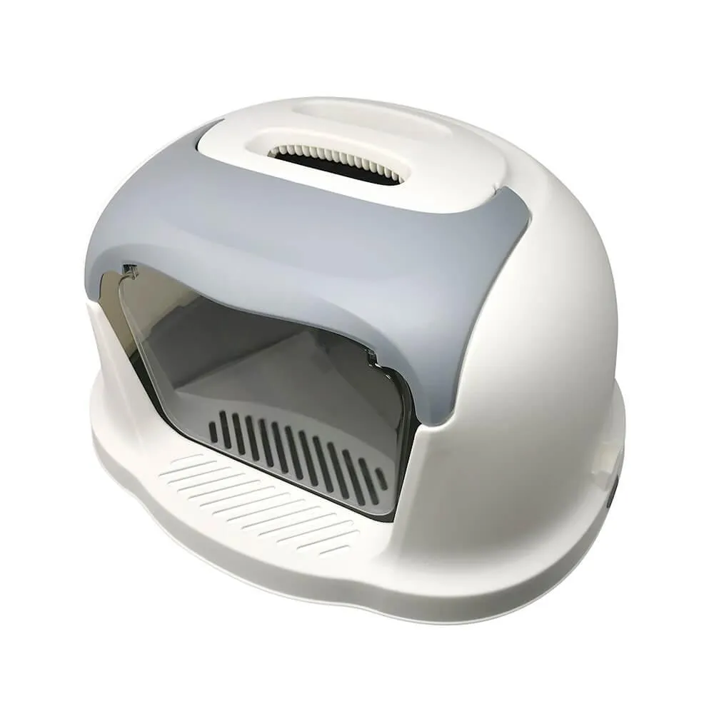 AllPetSolutions Grey Cat Litter Box with Lid