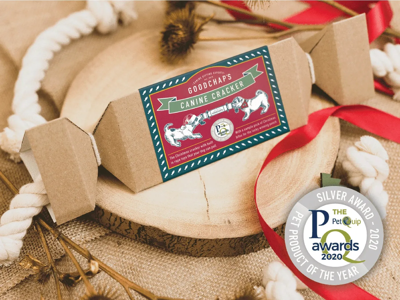 Canine Christmas Cracker Gift for Dogs Treats & Rope Toys