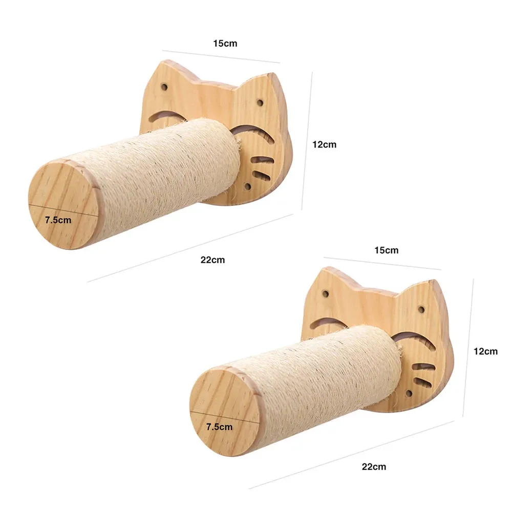Cat Climbing Shelf Wall Mounted Four Step Stairway With Sisal Scratching Post For Cats Tree Tower Platform Jumping Pet Furniture