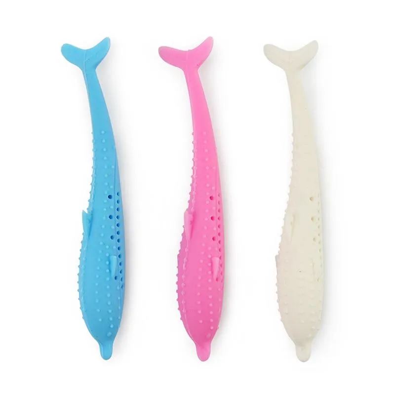 Catnip Cat Toy - Soft Silicone - Dolphin Shape