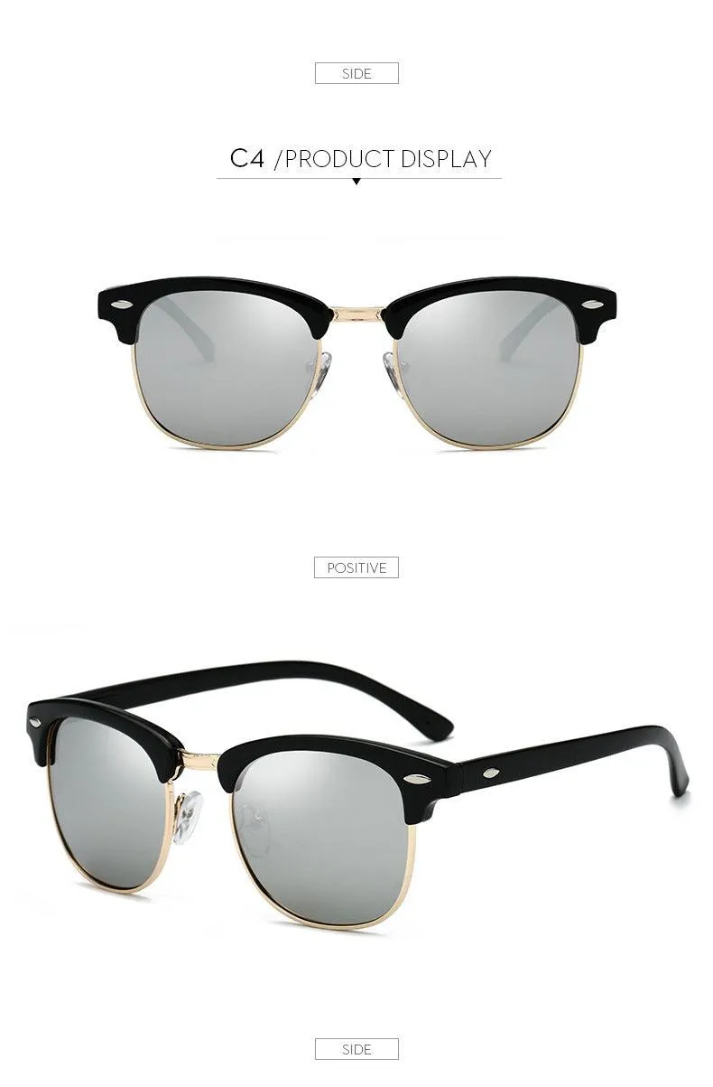 Club Master Inspired Glasses with Reflective Lens