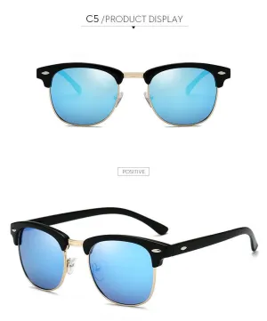 Club Master Inspired Glasses with Reflective Lens