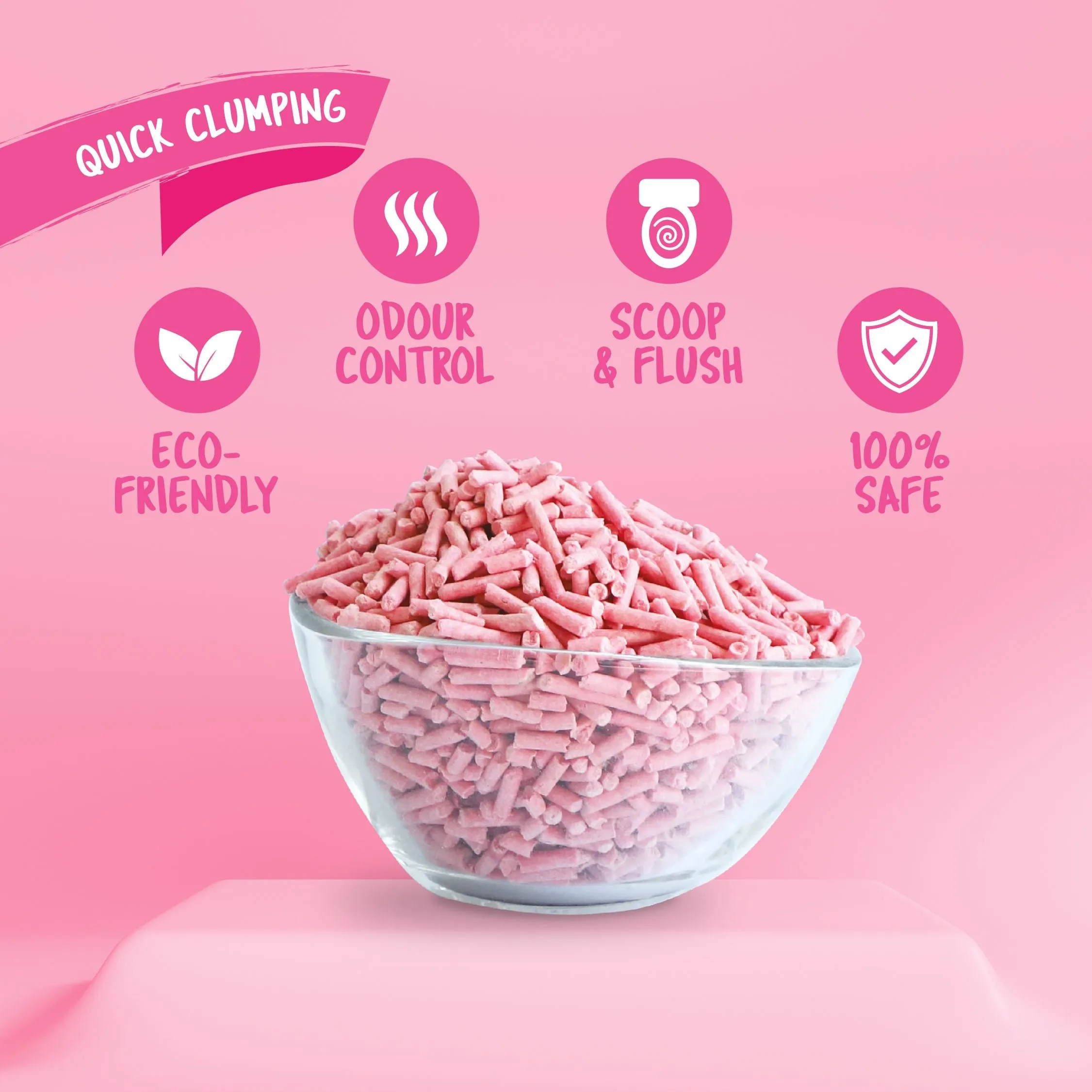 [CTN OF 6] Kit Cat Soya Clump Cat Litter - Strawberry (6x7L)