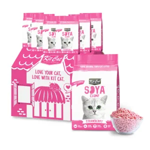 [CTN OF 6] Kit Cat Soya Clump Cat Litter - Strawberry (6x7L)