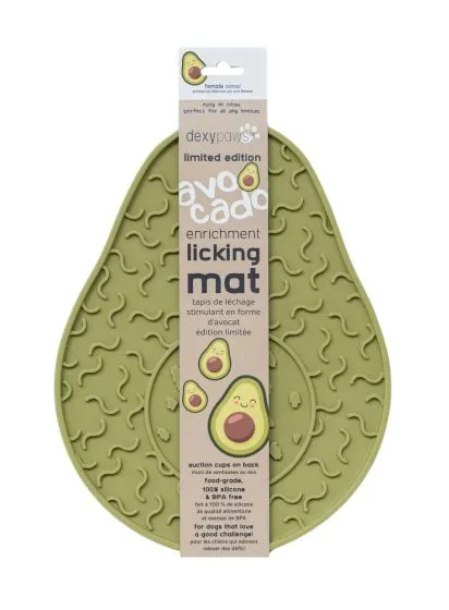 Dexypaws Avocado Enrichment Licking Mat, Green Cat Dog 1pc