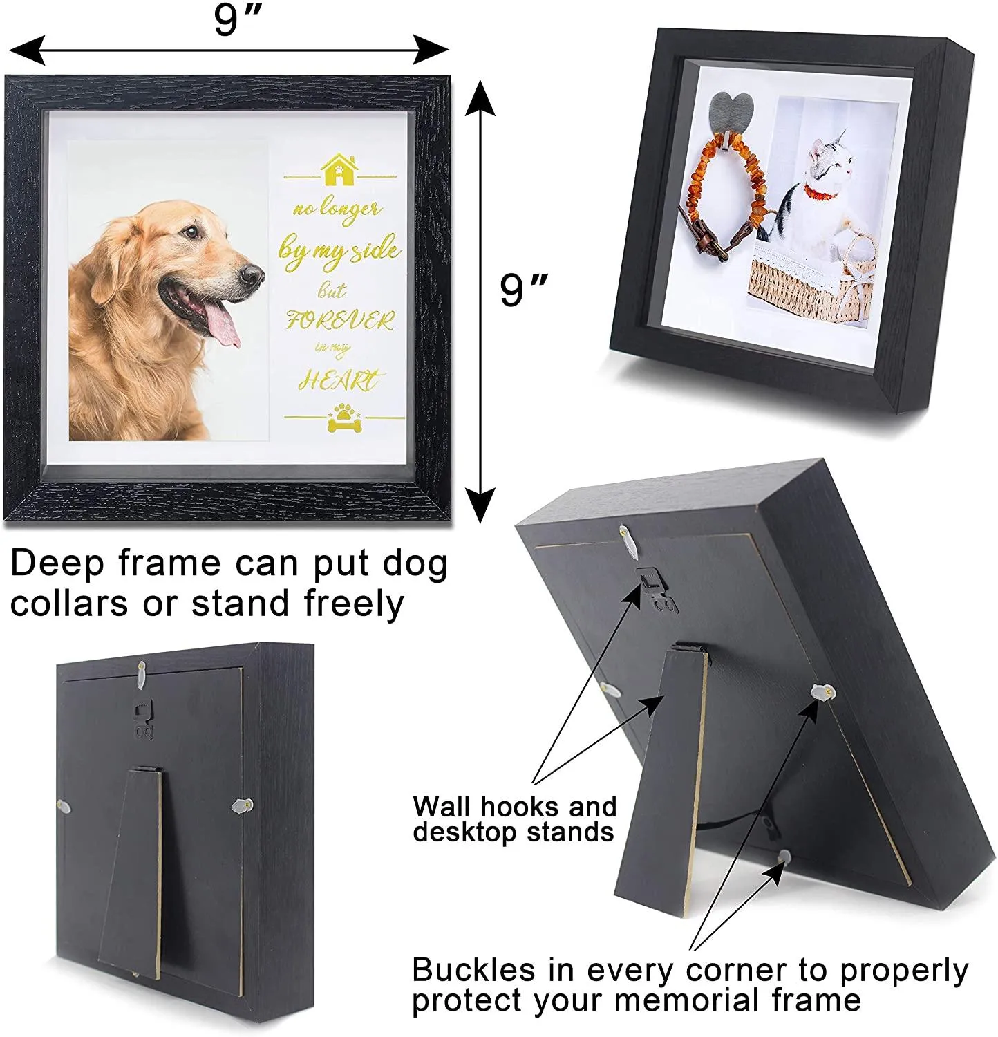 Dog Memorial Sentiment Frame,Pet Collar Frame Remembrance Sympathy Dog