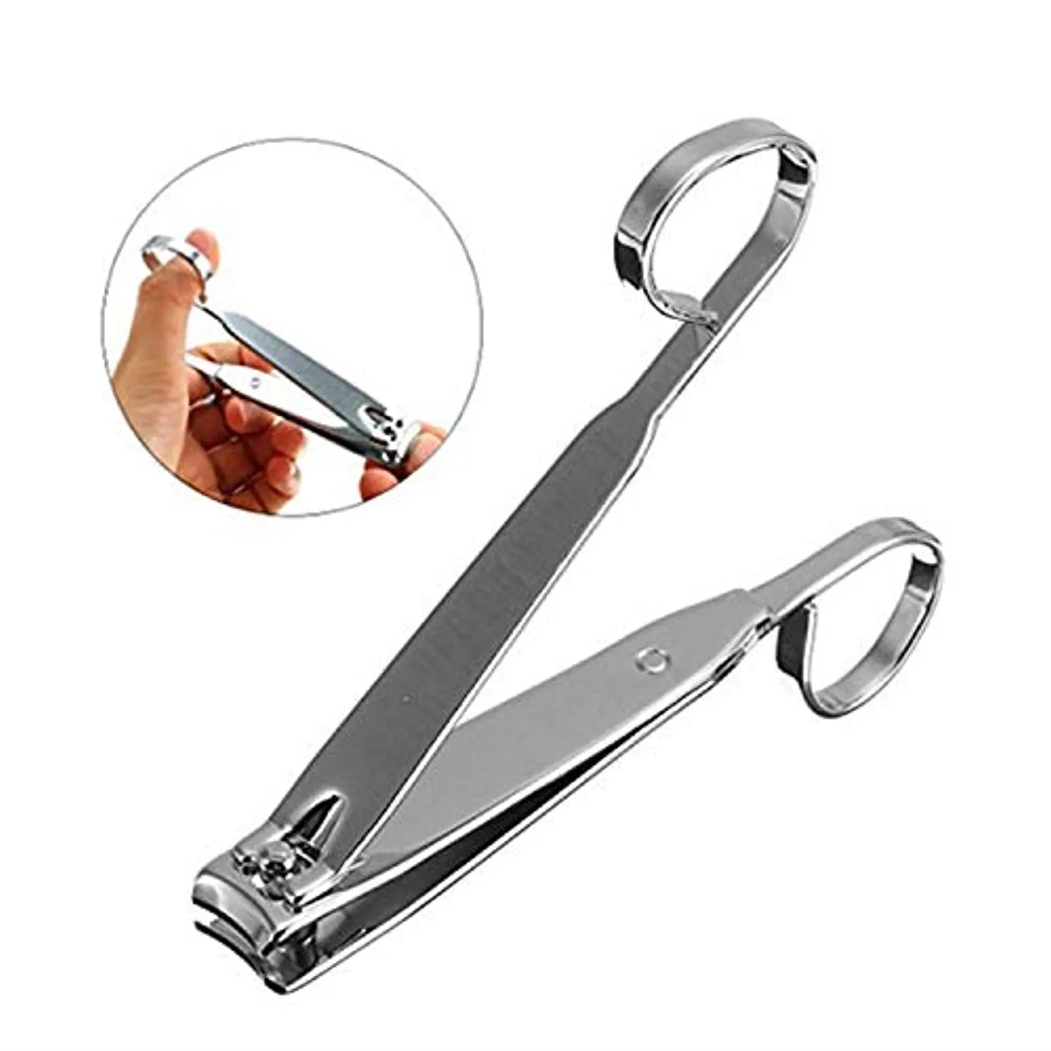 EZ Grip Nail Clipper, Premier Nail Clipper, Scissor Grip Nail Clipper, Sharp Stainless Steel Blade for Finger Nail,Toe Nail Clippers Set for Women and Man, Silver - 2 Pack (Large and Small)