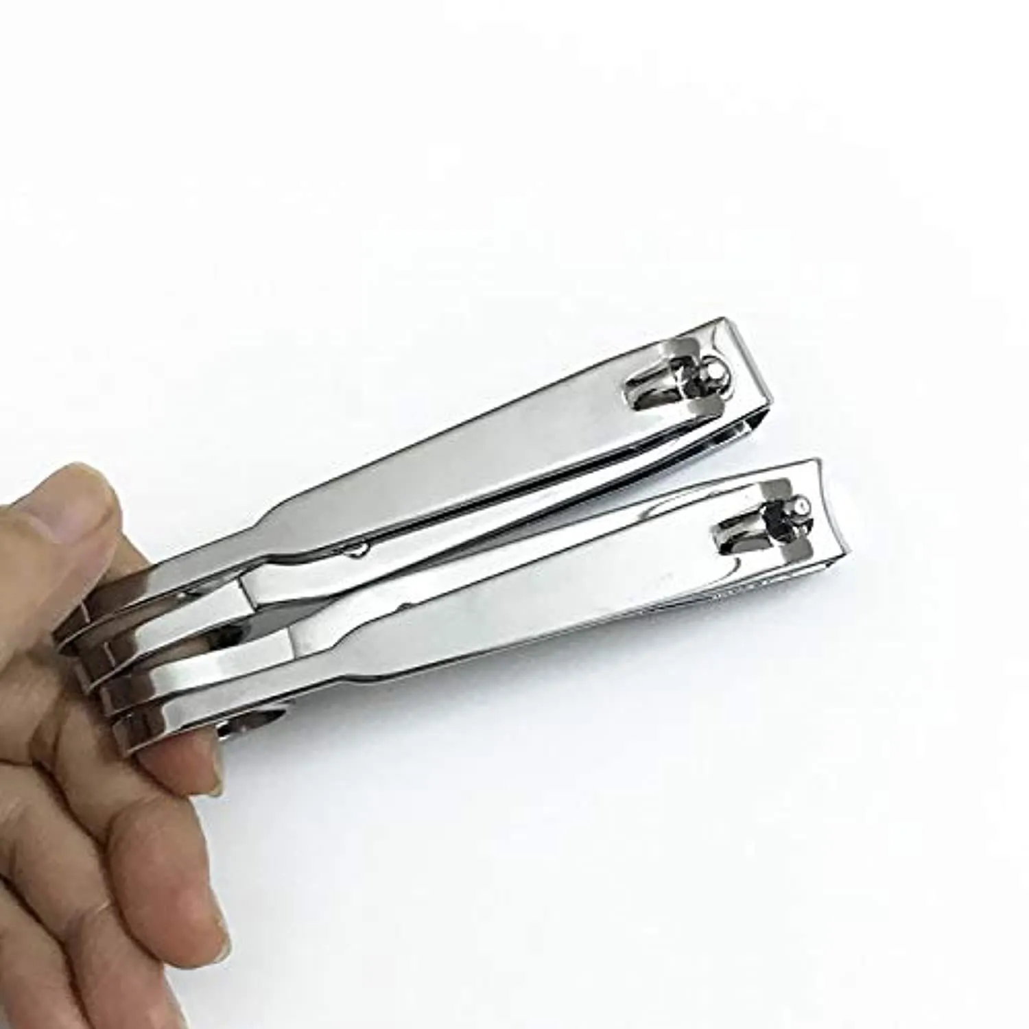 EZ Grip Nail Clipper, Premier Nail Clipper, Scissor Grip Nail Clipper, Sharp Stainless Steel Blade for Finger Nail,Toe Nail Clippers Set for Women and Man, Silver - 2 Pack (Large and Small)