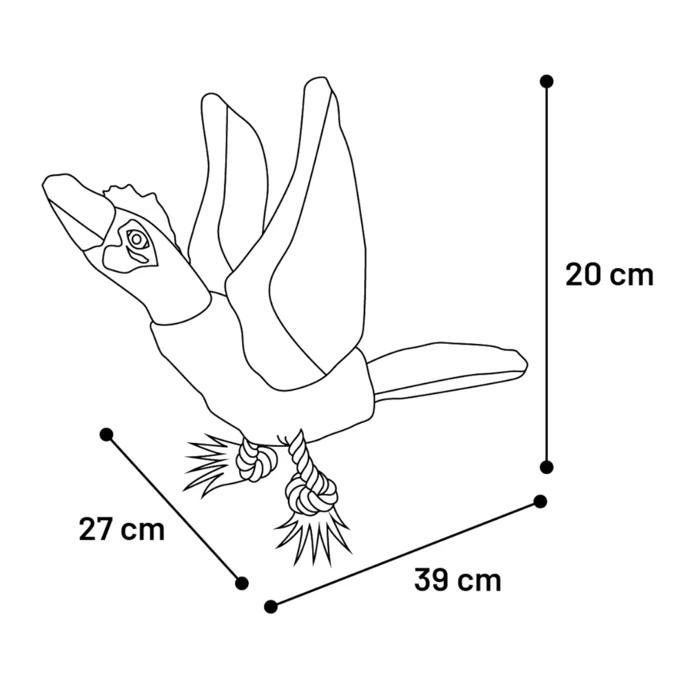 Flamingo - Dog Toy - Wingy Pheasant with Rope