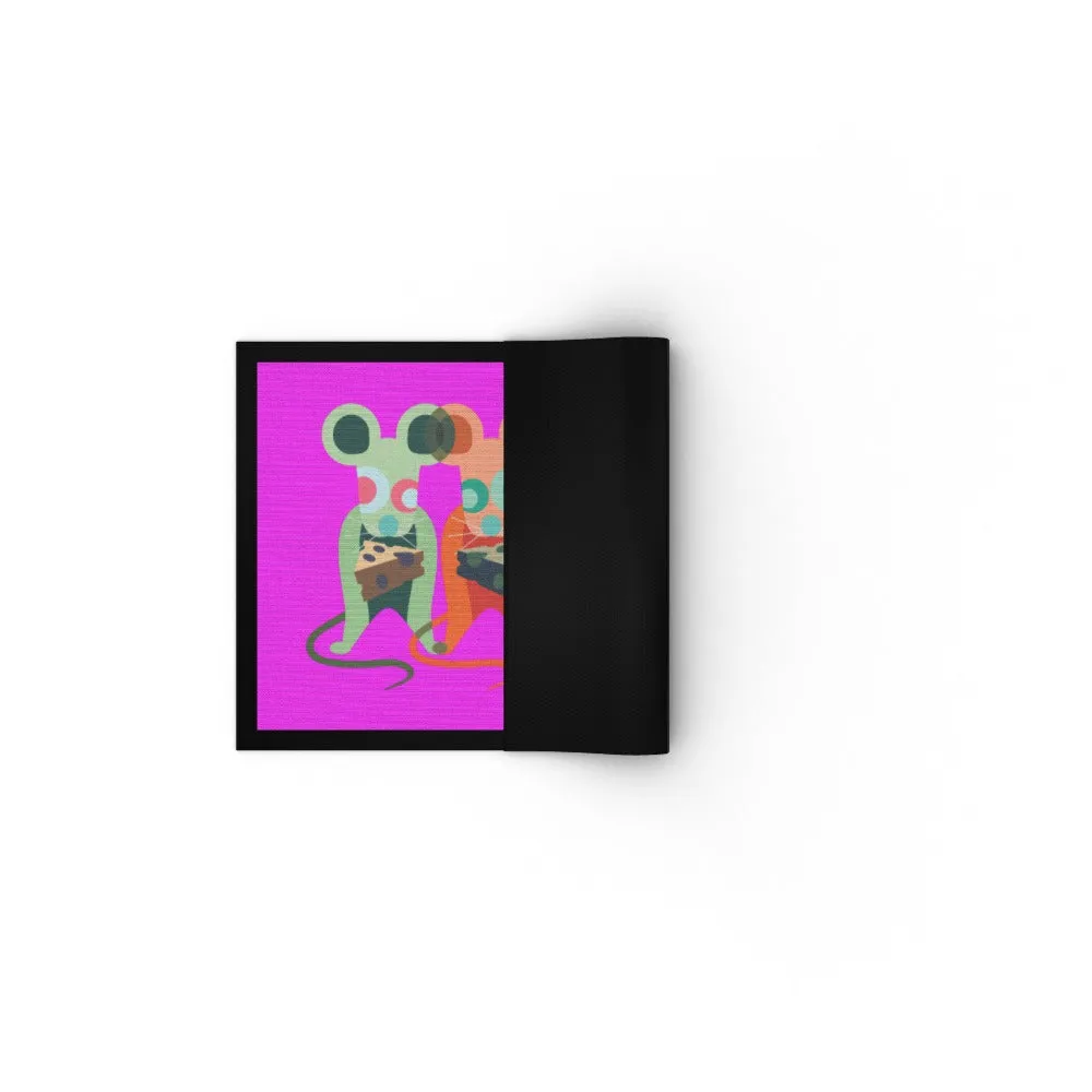 Floor Mats - Mice on Pink