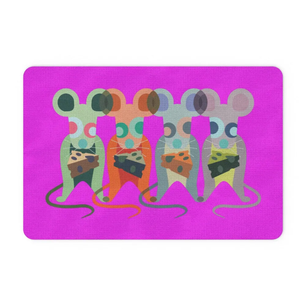 Floor Mats - Mice on Pink