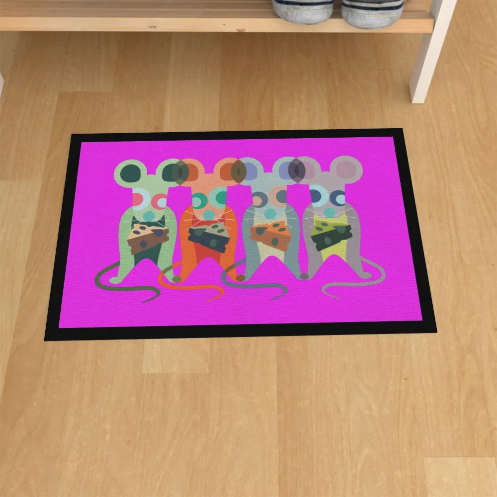 Floor Mats - Mice on Pink