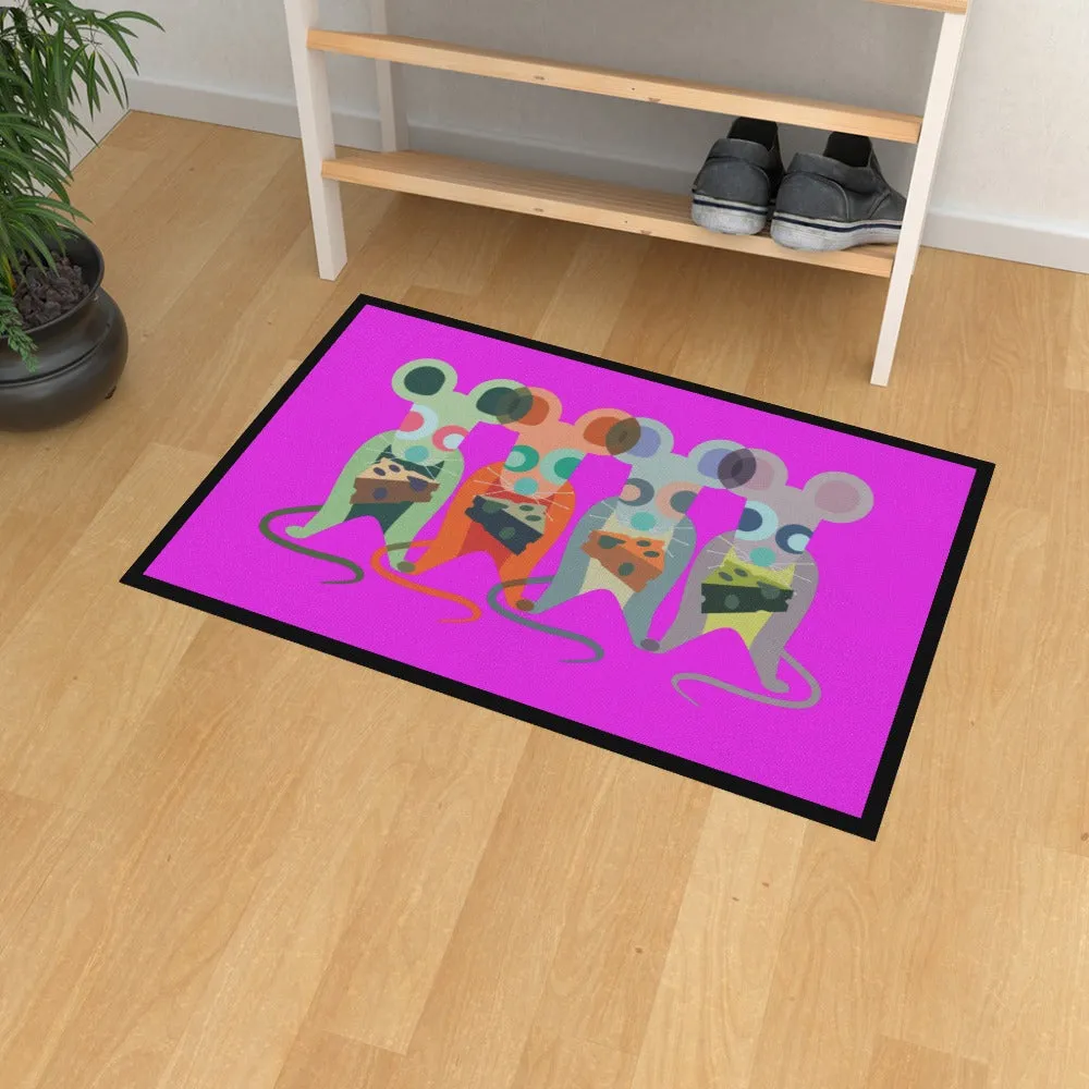 Floor Mats - Mice on Pink
