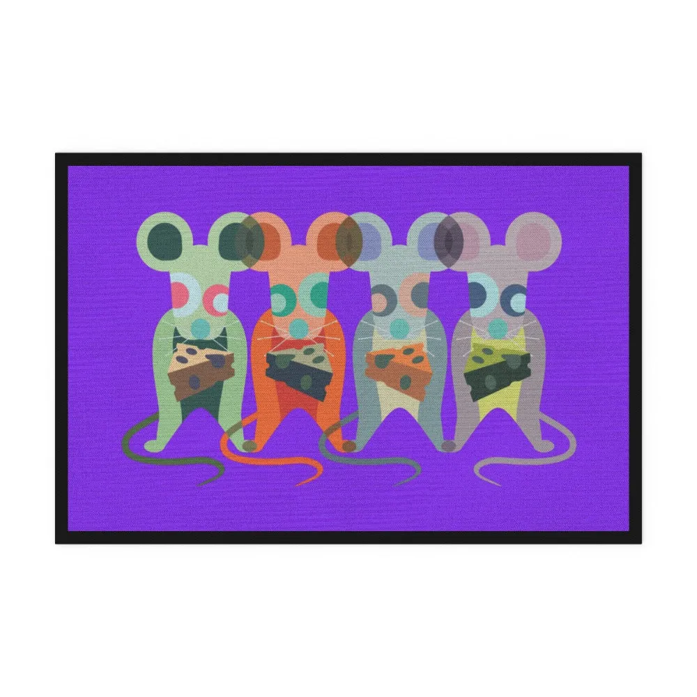 Floor Mats - Mice on Purple
