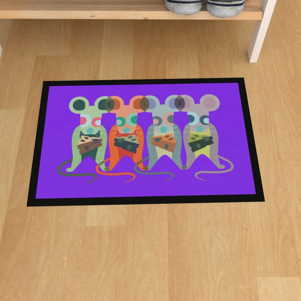 Floor Mats - Mice on Purple