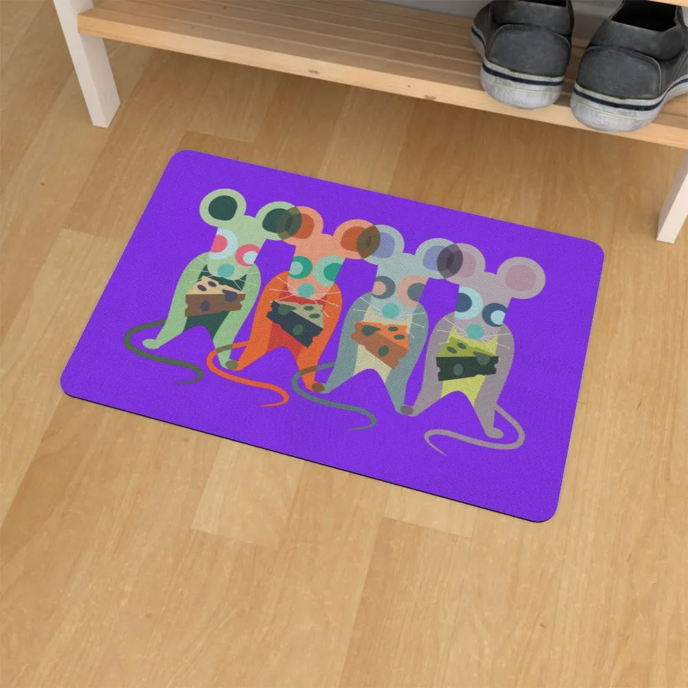 Floor Mats - Mice on Purple
