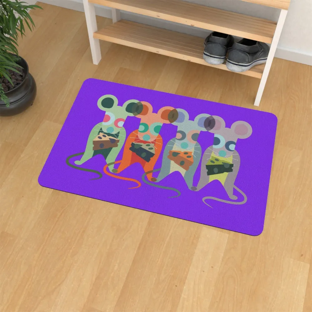 Floor Mats - Mice on Purple