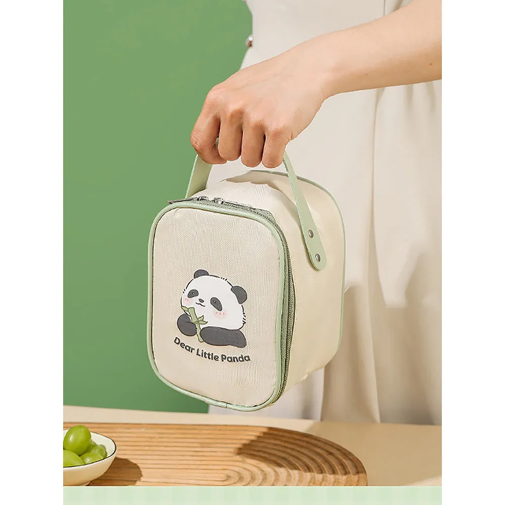 Little Surprise Box Panda , Stainless Steel Soup Box /Tiffin with Insulated Vertical Tiffin Bag with detachable Spoon for Kids and Adults.