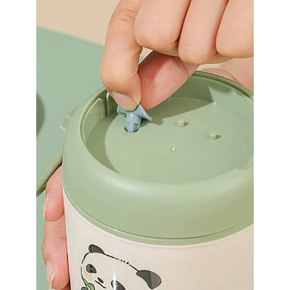 Little Surprise Box Panda , Stainless Steel Soup Box /Tiffin with Insulated Vertical Tiffin Bag with detachable Spoon for Kids and Adults.