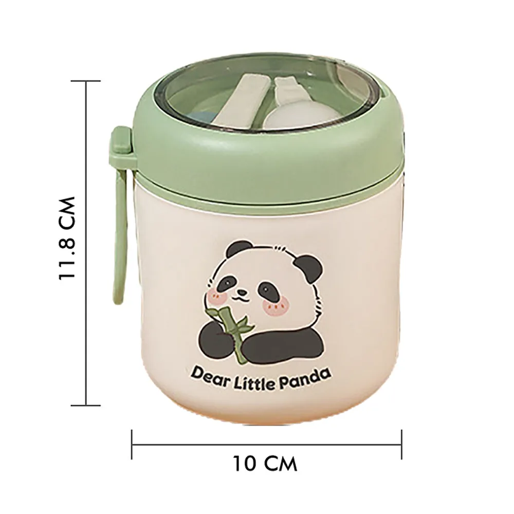 Little Surprise Box Panda , Stainless Steel Soup Box /Tiffin with Insulated Vertical Tiffin Bag with detachable Spoon for Kids and Adults.