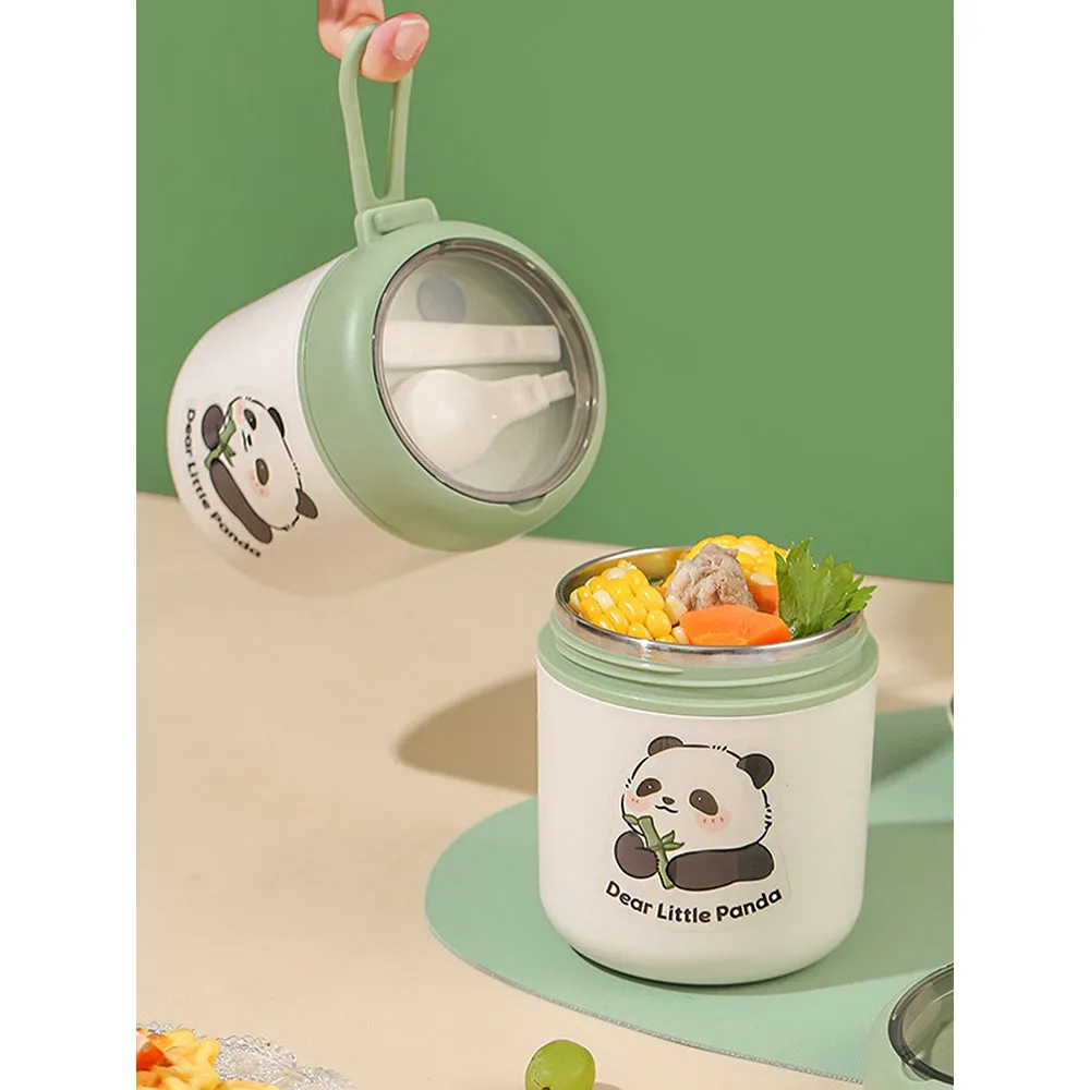 Little Surprise Box Panda , Stainless Steel Soup Box /Tiffin with Insulated Vertical Tiffin Bag with detachable Spoon for Kids and Adults.