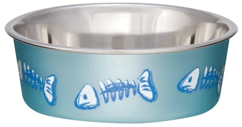 Loving Pets 7750 Cat Bowl, 0.5 pt Volume, Stainless Steel, Blue :EA: QUANTITY: 1