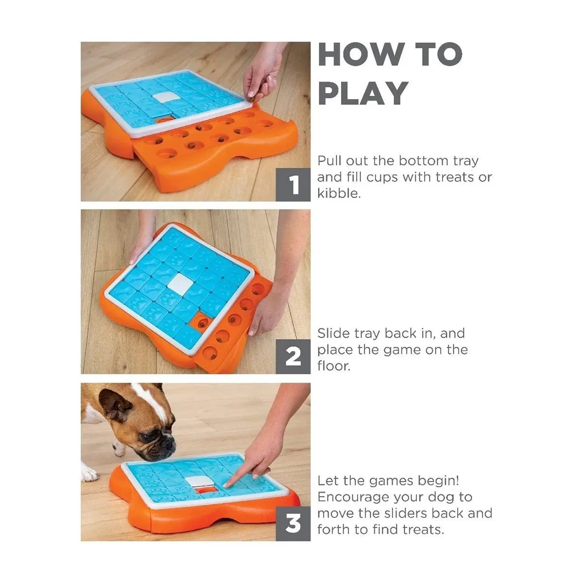Outward Hound Nina Ottosson Challenge Slider Puzzle Feeder Dog Toy^^^