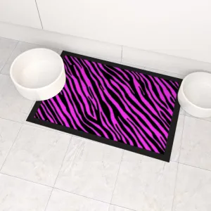 Pet Bowl Mats - Pink Zebra