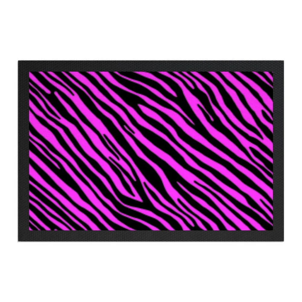 Pet Bowl Mats - Pink Zebra