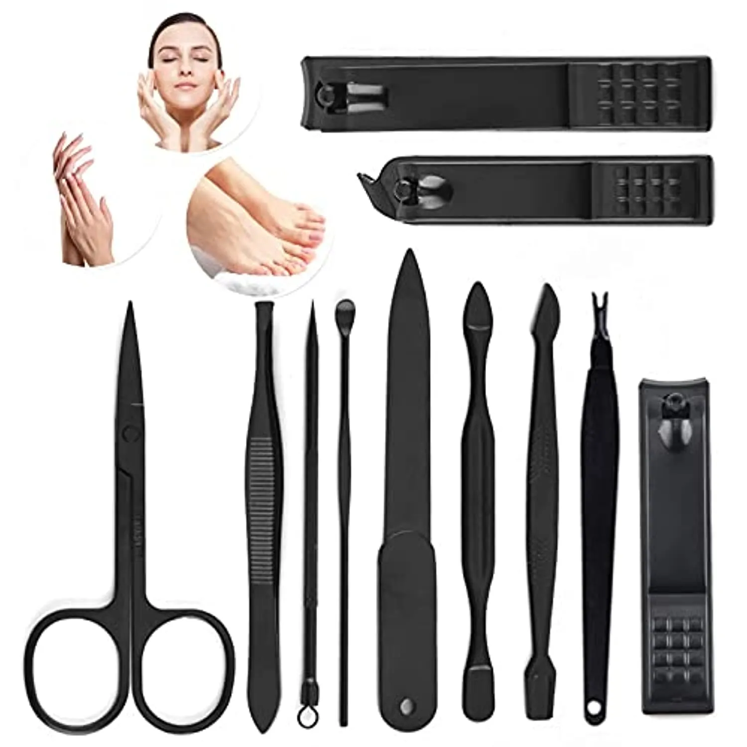 Professional Beauty Gift Bag Nail Clippers Sets High Precisio Stainless Steel Nail Cutter Pedicure Kit Nail File Sharp Nail Scissors and Nail Trimmer Clipper Manicure Pedicure Kit Fingernails (brown)