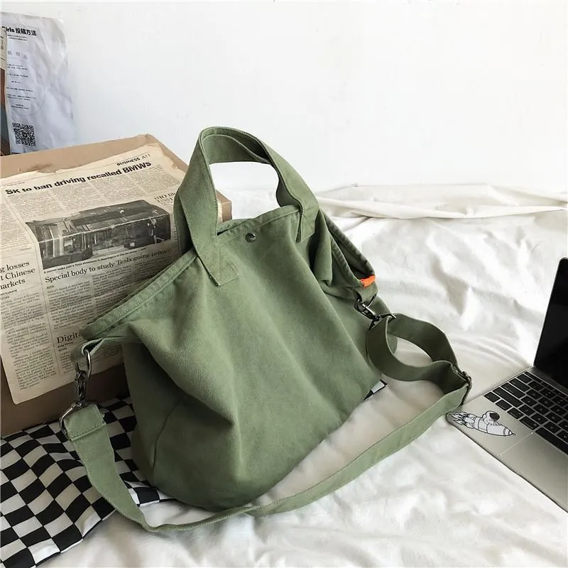 Solid Color Fashion Women's Bag Large Capacity Shoulder Bags Trendy Designer Handbags Outdoor Leisure Canvas Travel Bags 2021